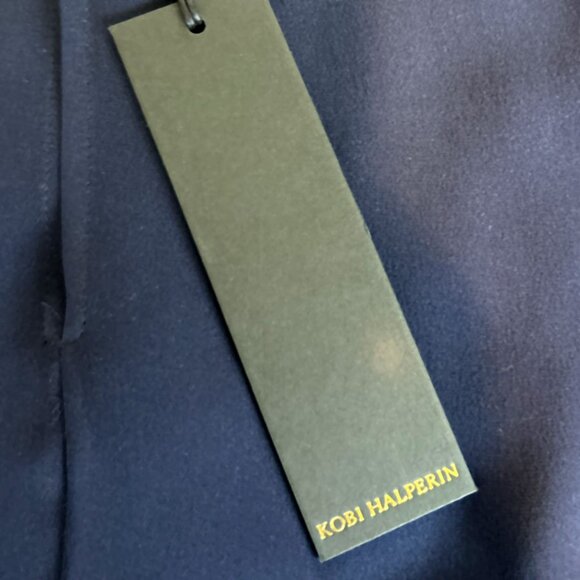 Brand New KOBI HALPRIN 100% Silk Blouse in Navy Blue Size Large Retail $298 NWT - Picture 5 of 7